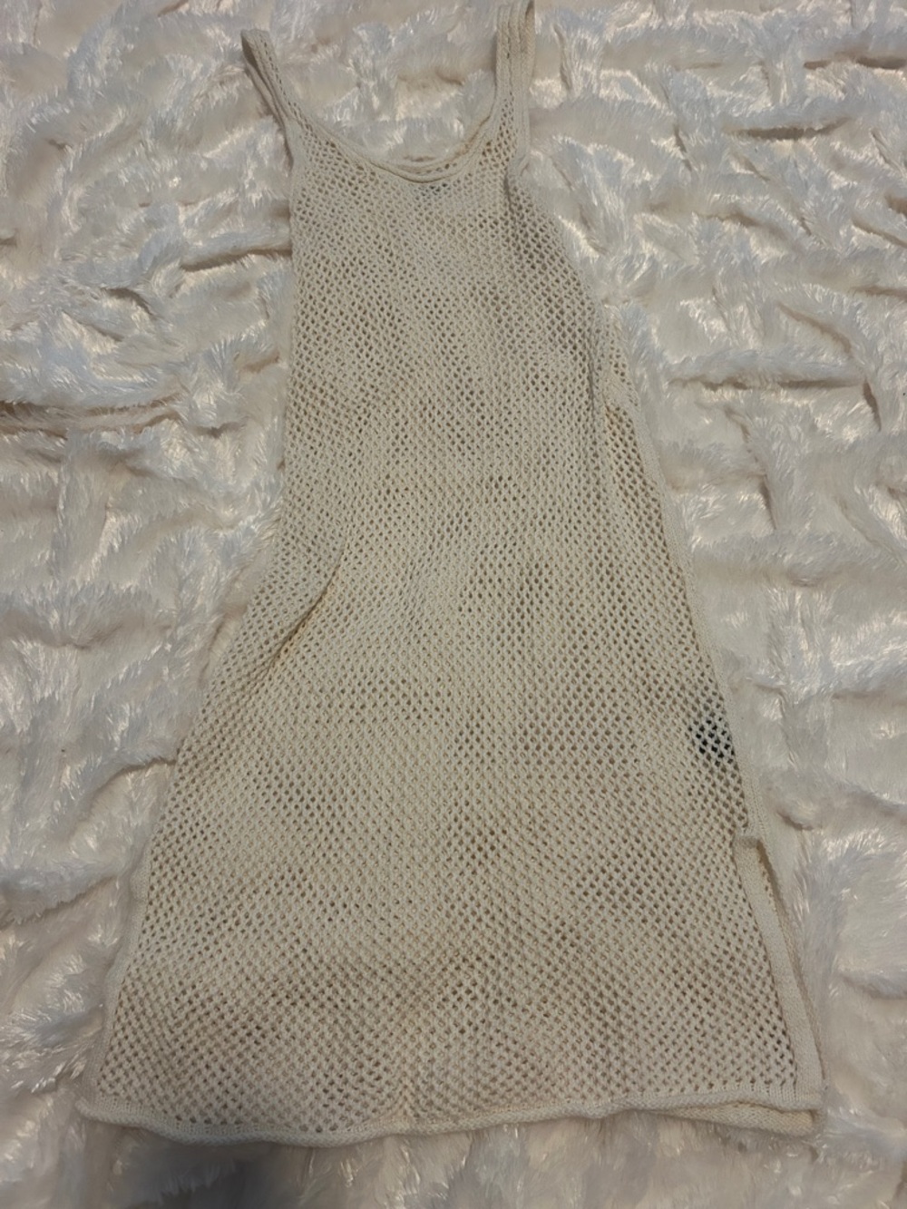 aerie Cream Knit Mesh Swim Coverup